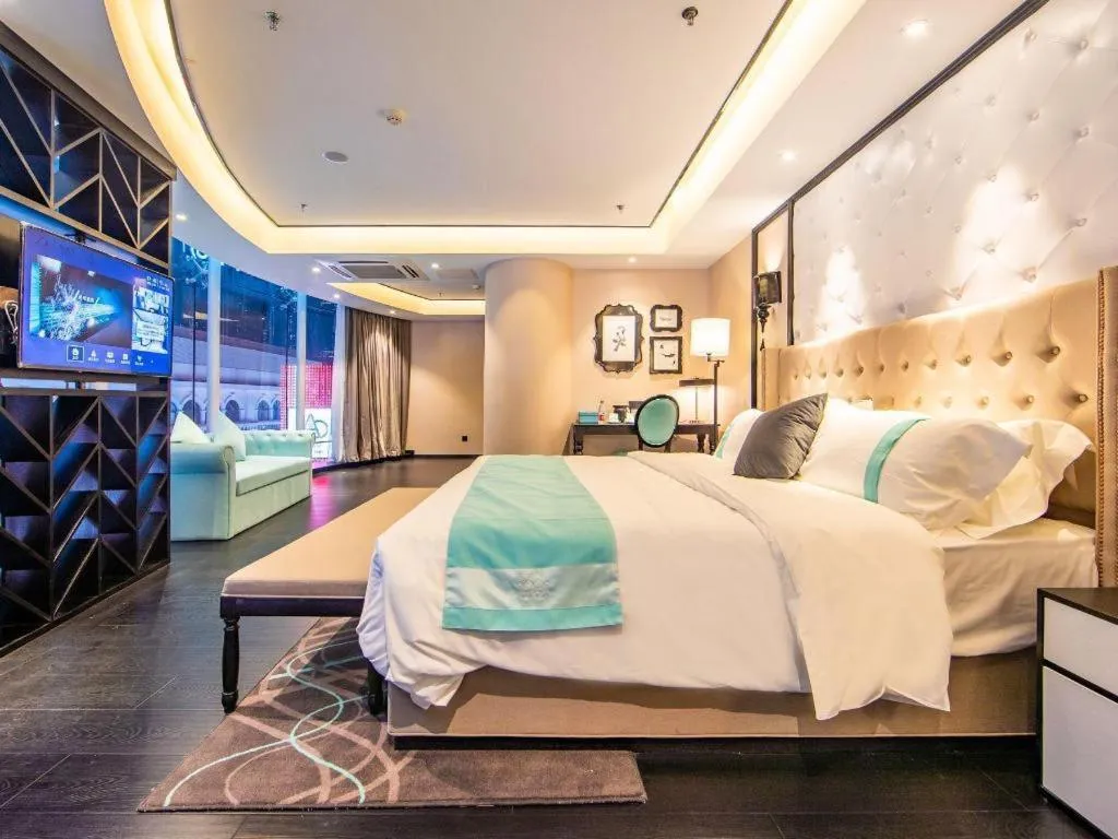 Bed in Xana Hotelle Tianjin Binjiang Road Heping Road Metro Station Quanyechang