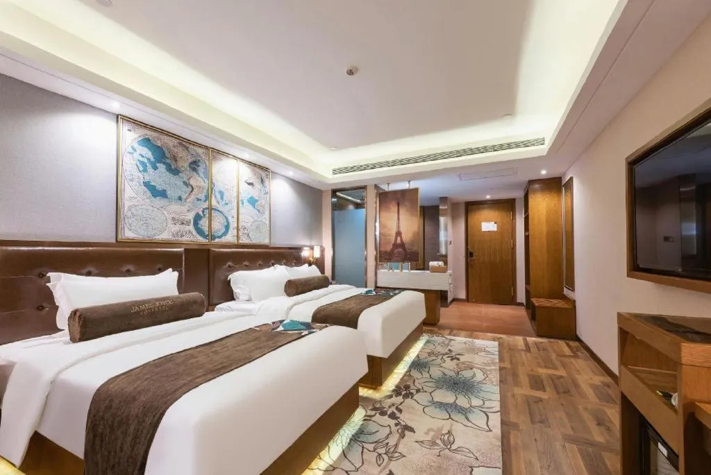 Bed in James Joyce Coffetel Harbin West High-speed Railway Station Wanda Plaza