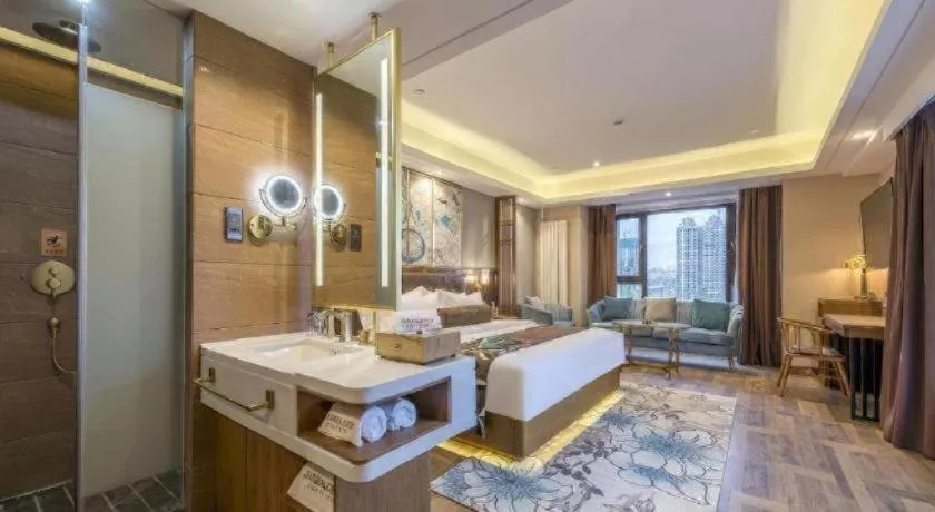 Bed in James Joyce Coffetel Harbin West High-speed Railway Station Wanda Plaza