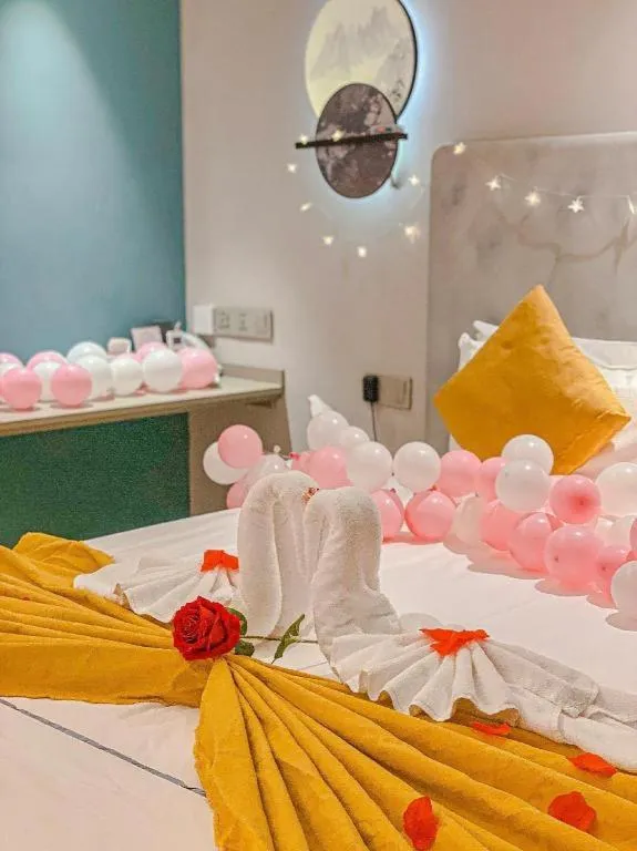 Bed in Magnotel Hotel Wuhan Jiangtan Lihuangpo Road Pedestrian Street