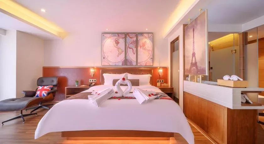 Bed in James Joyce Coffetel Wuhan Gutian Er Road Metro Station