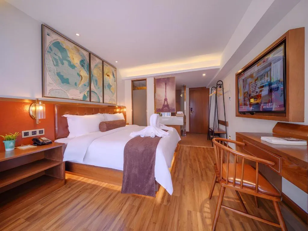 Bed in James Joyce Coffetel Wuhan Gutian Er Road Metro Station