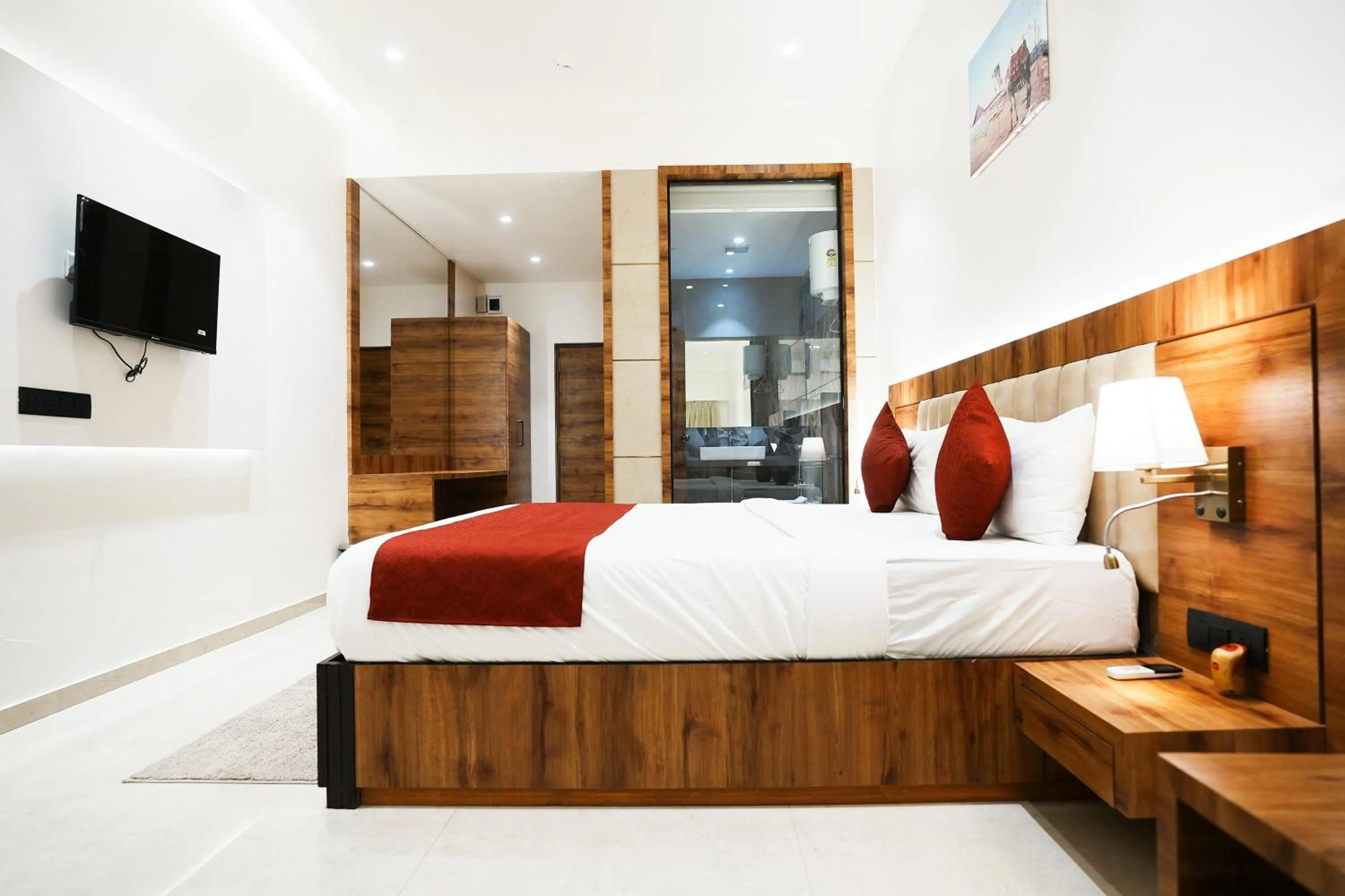 Bedroom, Bed in Madhav Residency Hotel & Banquet, Kalyan, Mumbai