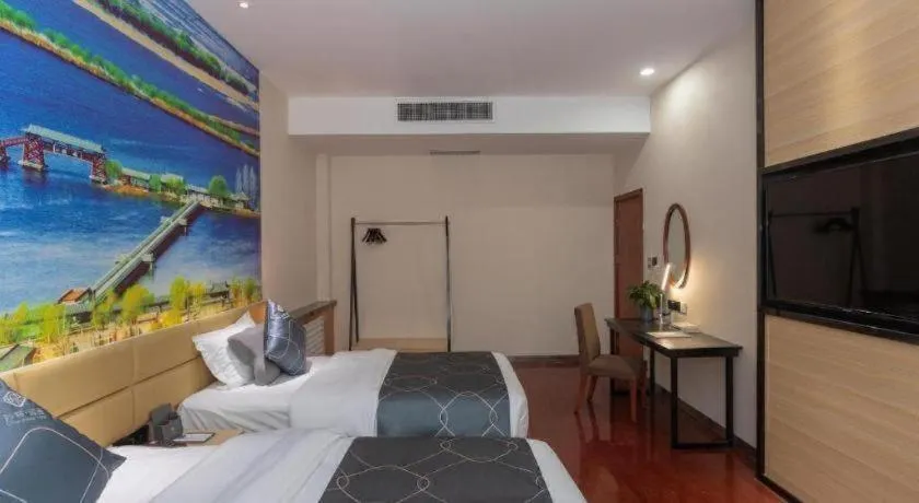 Bed in Chonpines Hotel Jining Quanmin Fitness Plaza