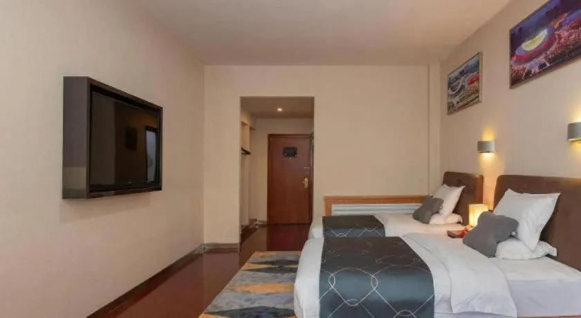 Bed in Chonpines Hotel Jining Quanmin Fitness Plaza