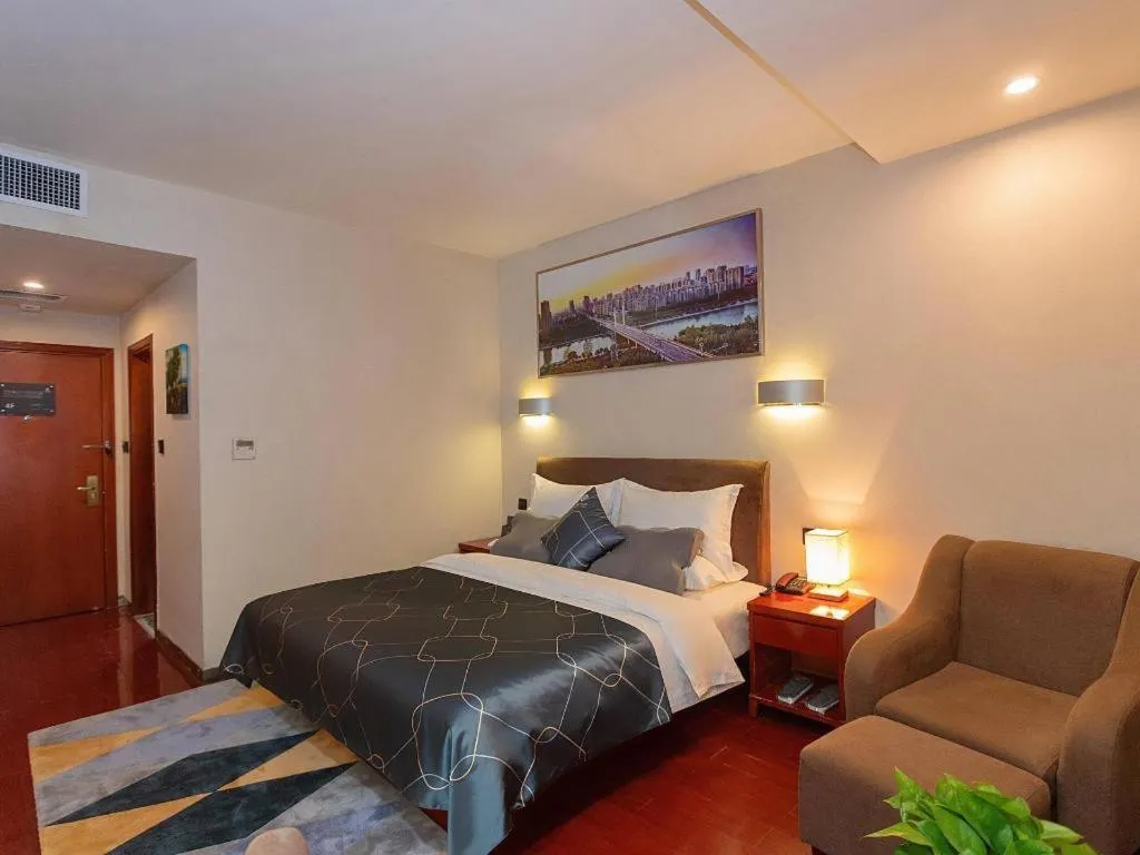 Bed in Chonpines Hotel Jining Quanmin Fitness Plaza