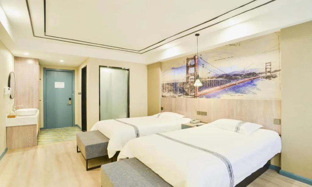 Bed in Urban Garden Hotel Chengyang District Government Liuting Airport