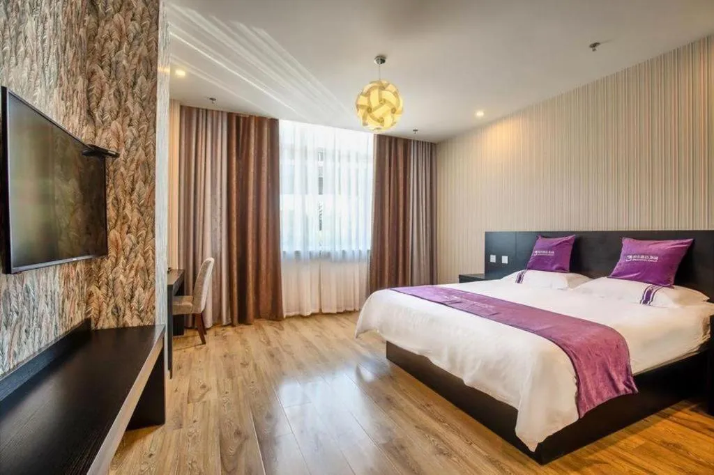 Bed in City 118 Hotel Qingdao Boardcast Tower