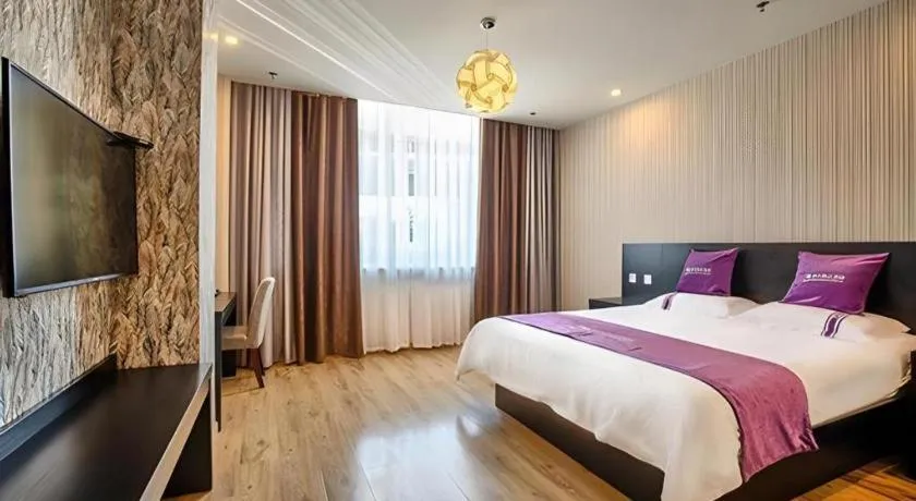 Bed in City 118 Hotel Qingdao Boardcast Tower