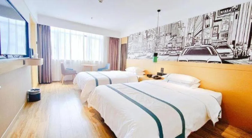Bed in City Comfort Inn Changsha Huangxing Avenue Airport Longhua Metro Station