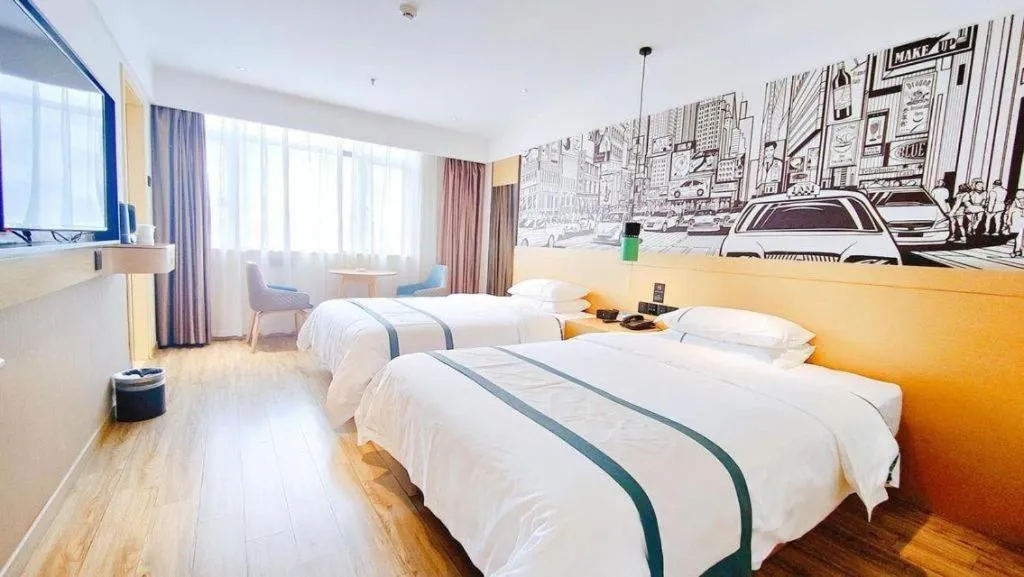 Bed in City Comfort Inn Changsha Huangxing Avenue Airport Longhua Metro Station