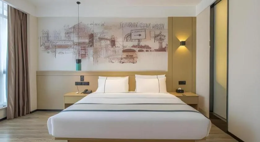 Bed in City Comfort Inn Kunming Qianxing Road Dashanghui Children's Hospital