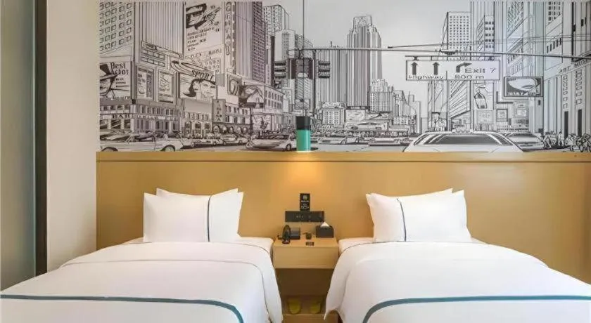 Bed in City Comfort Inn Kunming Qianxing Road Dashanghui Children's Hospital