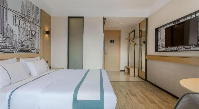 Bed in City Comfort Inn Zhangjiakou Municipal Government High-speed Railway Station North Institute