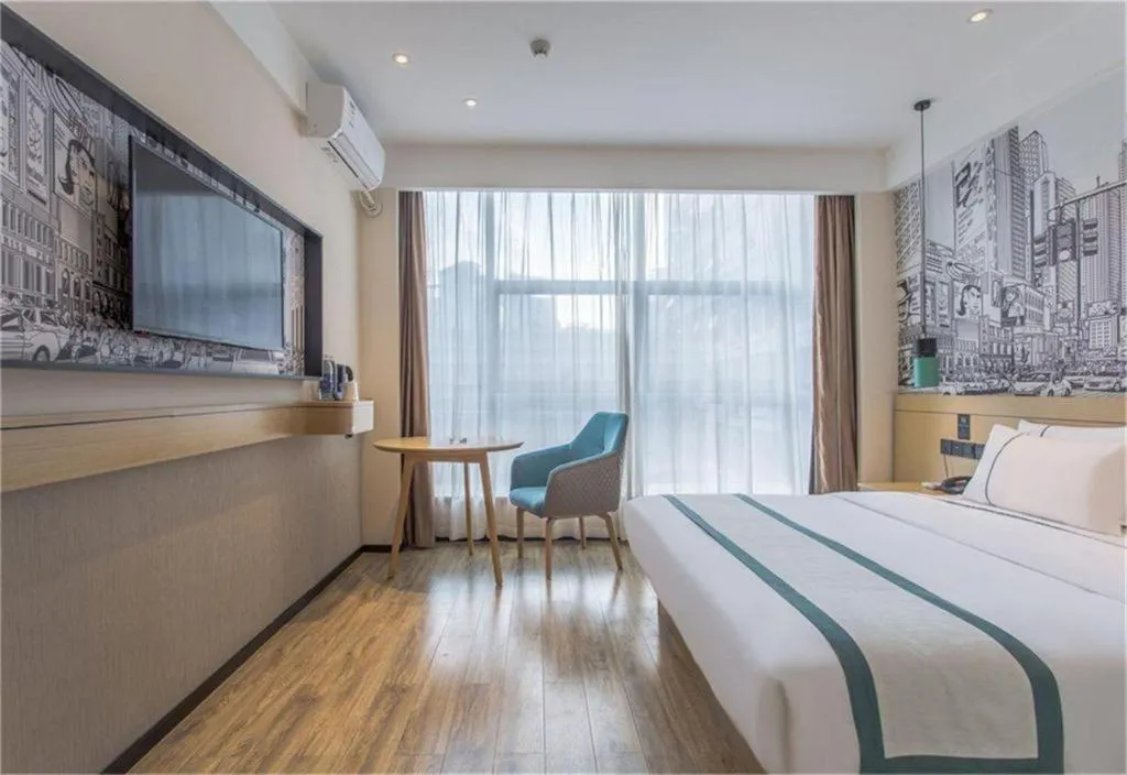 Bed in City Comfort Inn Zhangjiakou Municipal Government High-speed Railway Station North Institute