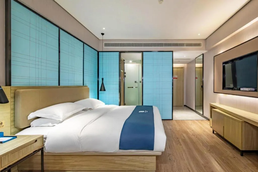 Bed in Echarm Hotel Guilin Railway Station the MixC