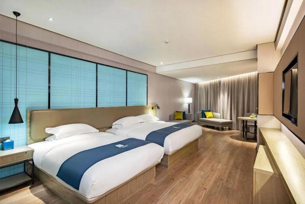 Bed in Echarm Hotel Guilin Railway Station the MixC