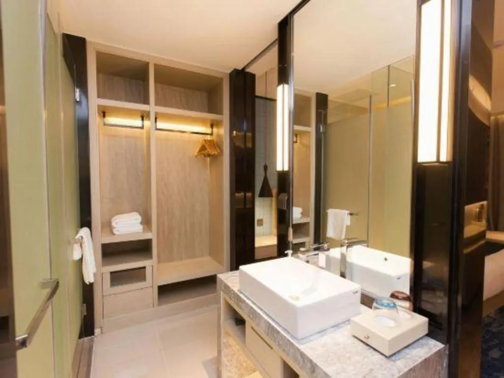 Bed in Echarm Hotel Tai'an Taishan Tianwai Village Hongmen