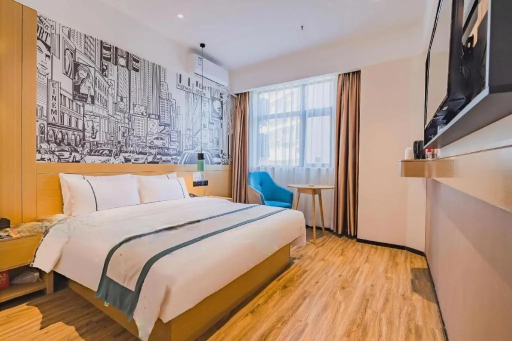 Bed in City Comfort Inn Shiyan Wudang Mountain