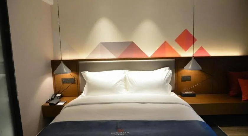Bed in Borrman Hotel Ji'nan Aoti Center East Provincial Hospital