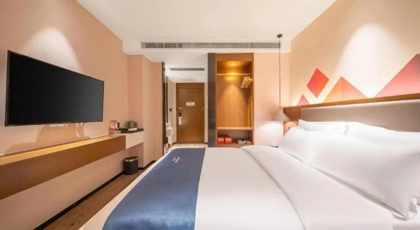 Bed in Borrman Hotel Ji'nan Aoti Center East Provincial Hospital