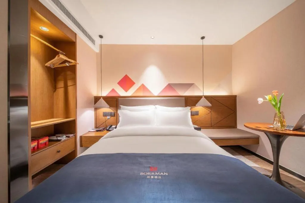 Bed in Borrman Hotel Ji'nan Aoti Center East Provincial Hospital