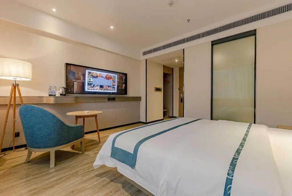 Bed in City Comfort Inn Chengdu Wenjiang Zhujiang Square Guanghua Park Metro Station