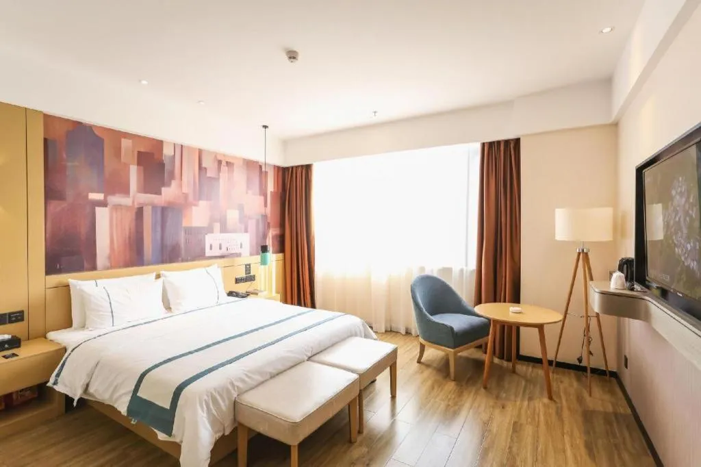 Bed in City Comfort Inn Chengdu Wenjiang Zhujiang Square Guanghua Park Metro Station