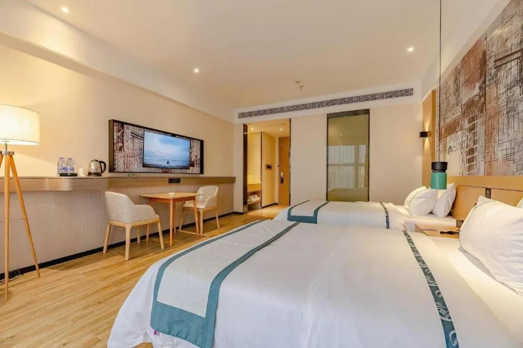 Bed in City Comfort Inn Chengdu Wenjiang Zhujiang Square Guanghua Park Metro Station