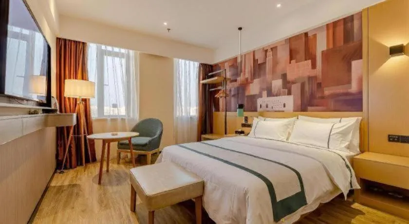 Bed in City Comfort Inn Chengdu Wenjiang Zhujiang Square Guanghua Park Metro Station