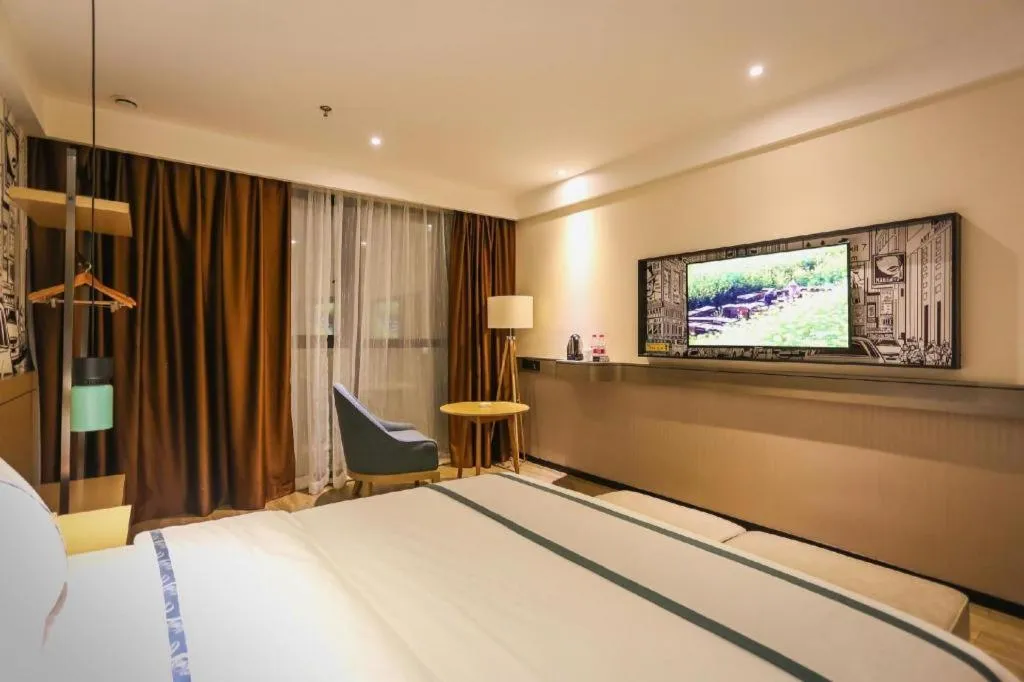 Bed in City Comfort Inn Chengdu Wenjiang Zhujiang Square Guanghua Park Metro Station