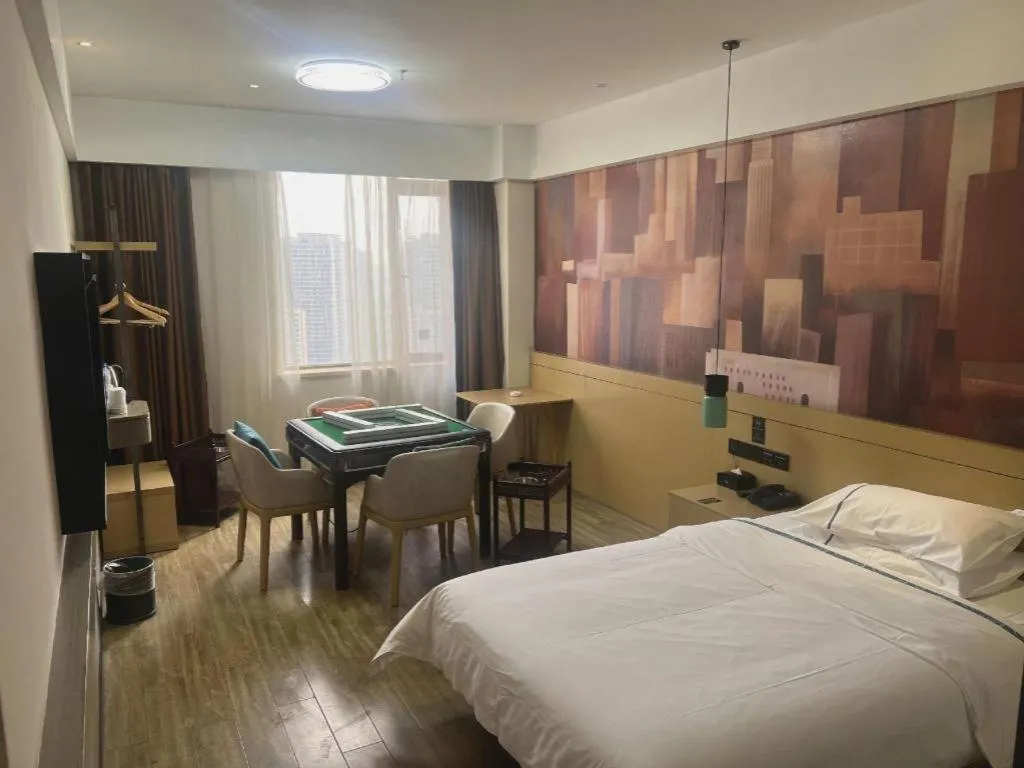 Bed in City Comfort Inn Chengdu Wenjiang Zhujiang Square Guanghua Park Metro Station