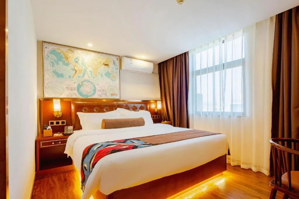 Bed in James Joyce Coffetel Guilin Railway Station Xiangbi Mountain Liangjiang Sihu Wharf