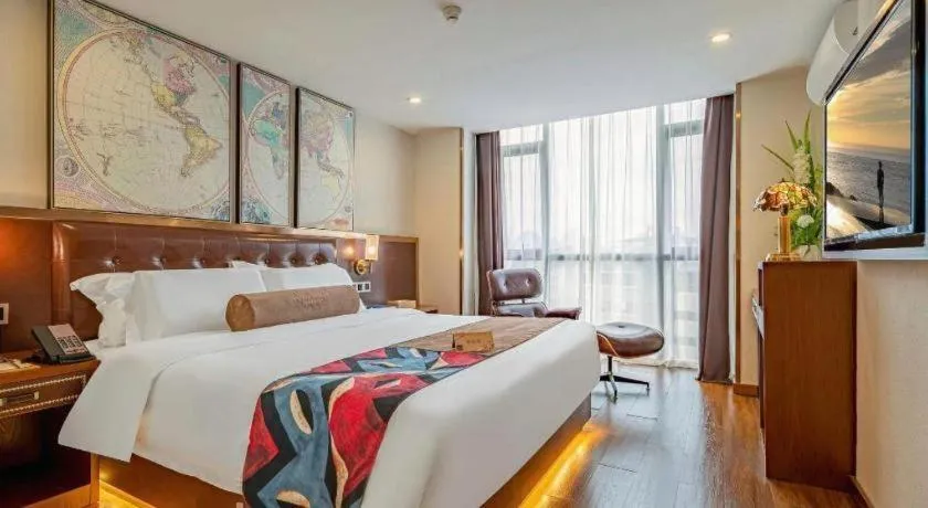 Bed in James Joyce Coffetel Guilin Railway Station Xiangbi Mountain Liangjiang Sihu Wharf