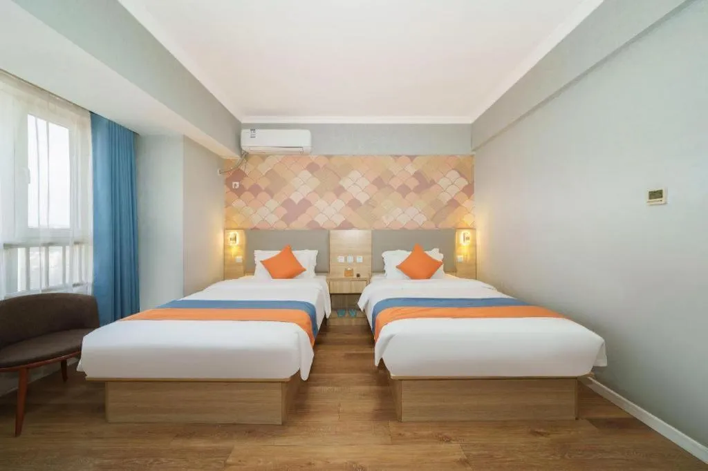 Bed in PAI Hotel Xi'an Kunming Road Hancheng South Road Metro Station