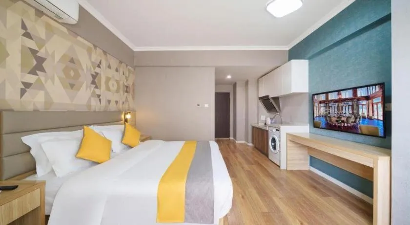 Bed in PAI Hotel Xi'an Kunming Road Hancheng South Road Metro Station