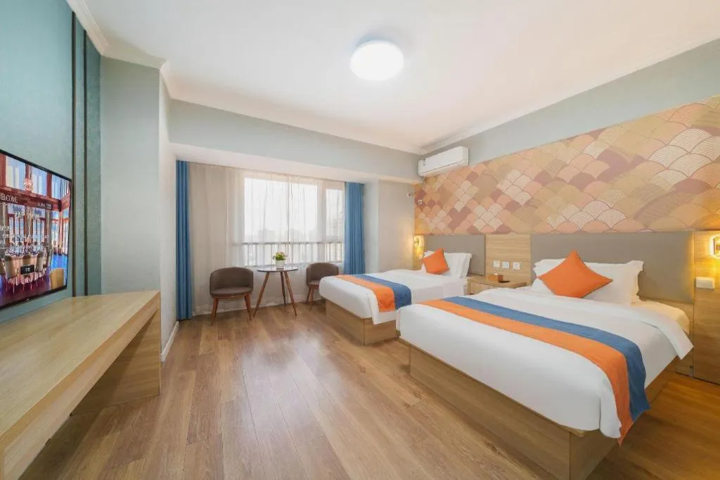 Bed in PAI Hotel Xi'an Kunming Road Hancheng South Road Metro Station