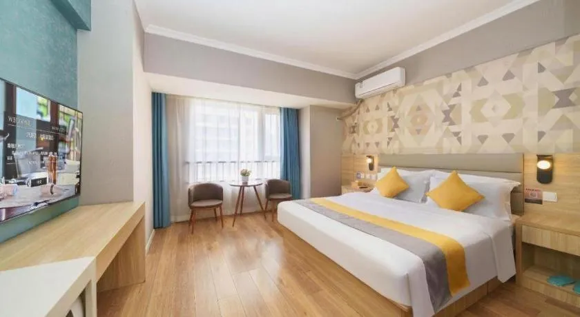 Bed in PAI Hotel Xi'an Kunming Road Hancheng South Road Metro Station