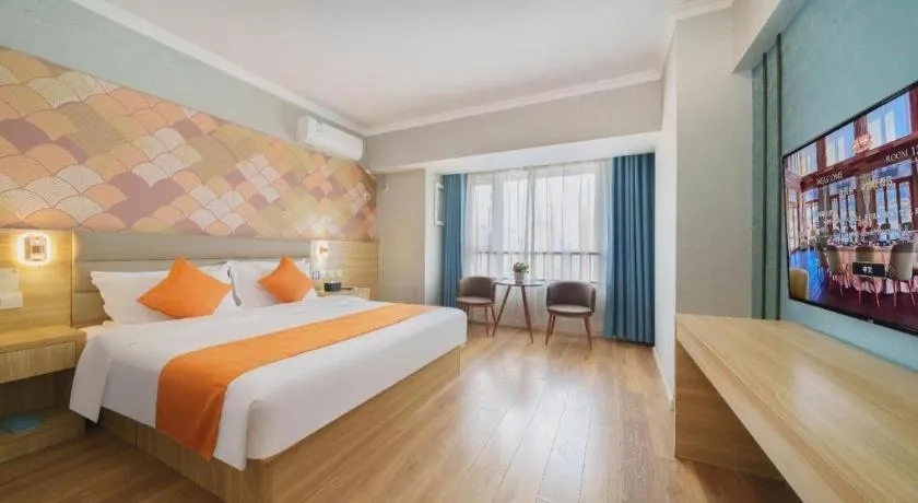 Bed in PAI Hotel Xi'an Kunming Road Hancheng South Road Metro Station