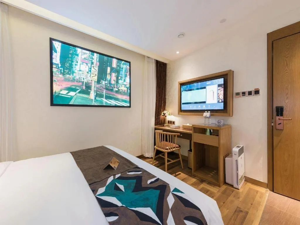 Bed in James Joyce Coffetel Beijing Tongzhou Guoyuan Metro Station