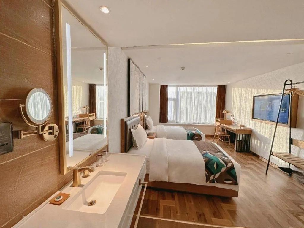 Bed in James Joyce Coffetel Beijing Tongzhou Guoyuan Metro Station