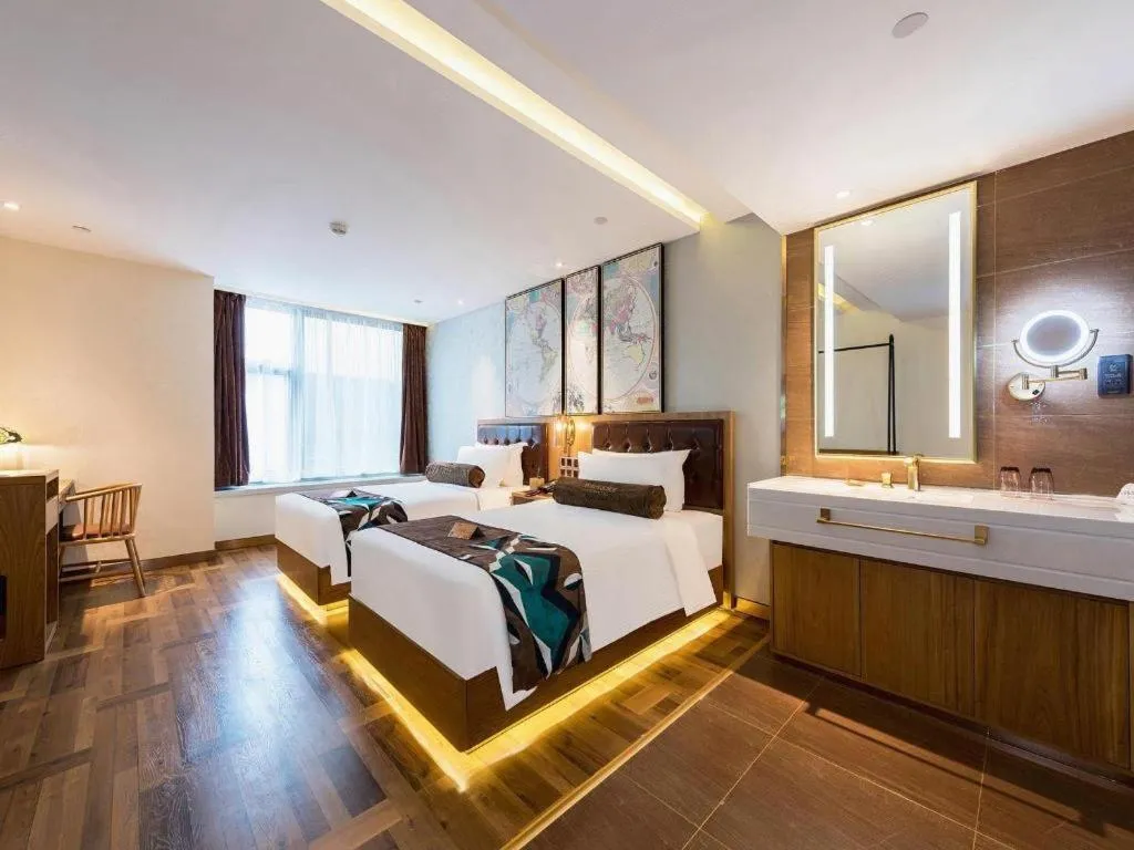 Bed in James Joyce Coffetel Beijing Tongzhou Guoyuan Metro Station