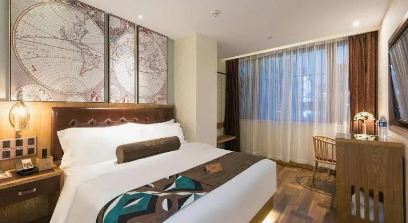 Bed in James Joyce Coffetel Beijing Tongzhou Guoyuan Metro Station