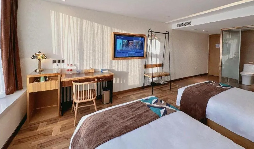 Bed in James Joyce Coffetel Beijing Tongzhou Guoyuan Metro Station