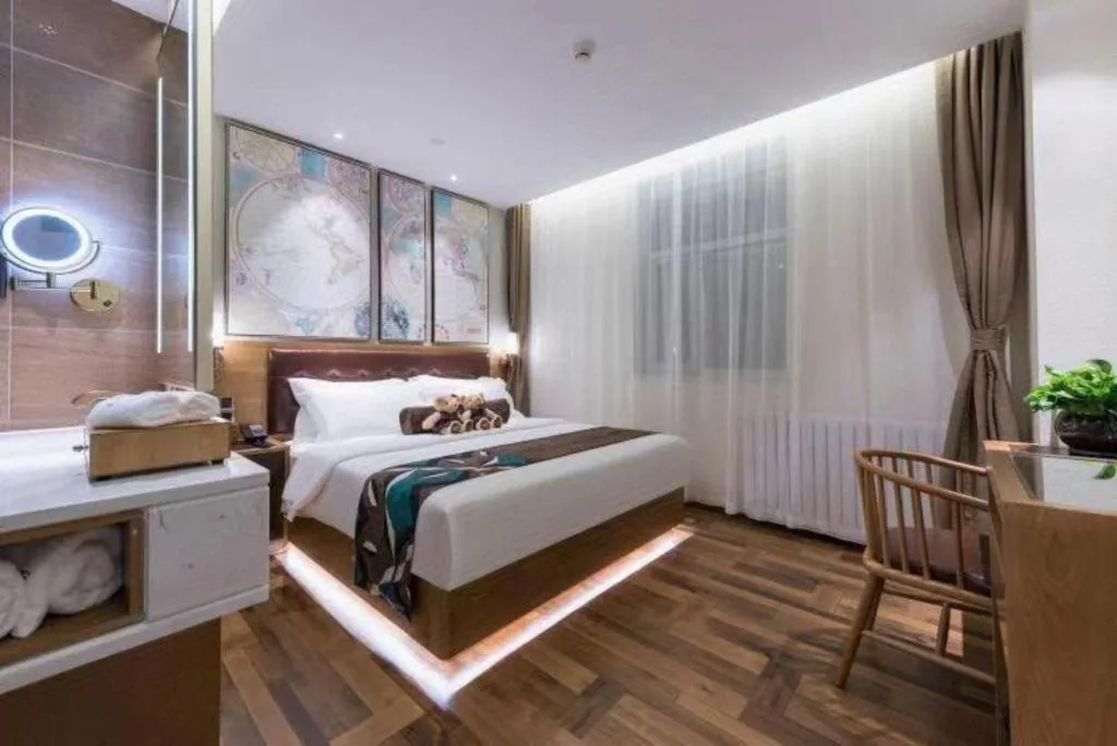 Bed in James Joyce Coffetel Beijing Tongzhou Guoyuan Metro Station