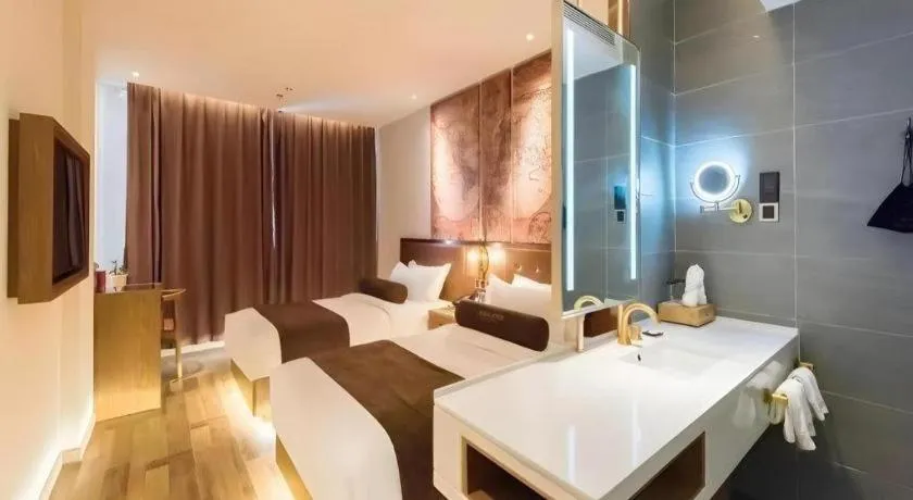 Bed in James Joyce Coffetel Beijing Tongzhou Guoyuan Metro Station