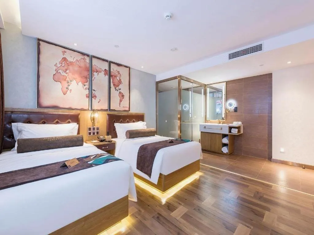 Bed in James Joyce Coffetel Beijing Tongzhou Guoyuan Metro Station