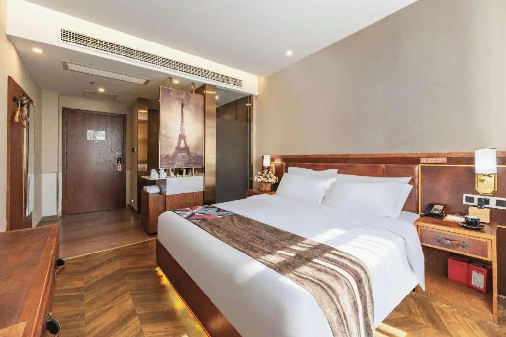 Bed in James Joyce Coffetel Tianjing First Central Hospital Nankai University