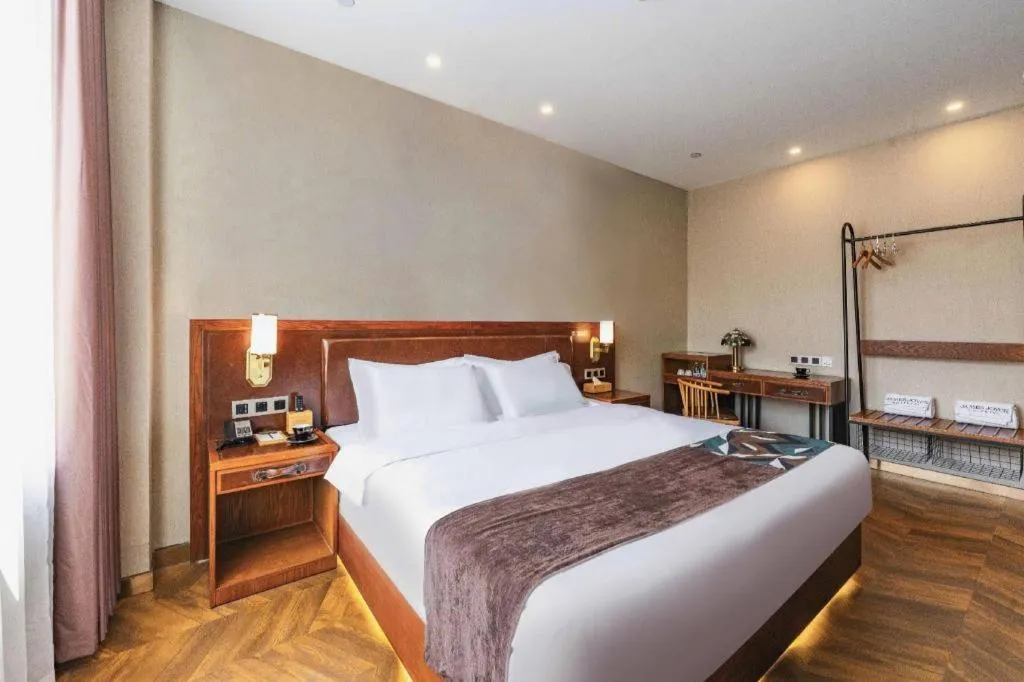 Bed in James Joyce Coffetel Tianjing First Central Hospital Nankai University