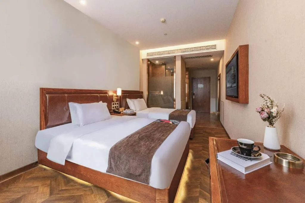 Bed in James Joyce Coffetel Tianjing First Central Hospital Nankai University